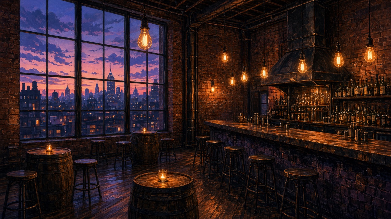 Barrow's Intense NY Tasting Room (Brooklyn NY) - illustrated venue hero